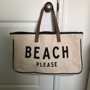 Beach Please Canvas Tote